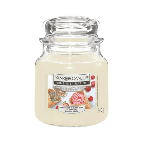 Strawberry Waffle Cone Home Inspirations Medium Yankee Candle 340g - CANDLES - Beattys of Loughrea