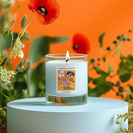 Wax Lyrical Coastal Poppy & Violet Candle – 190g - CANDLES - Beattys of Loughrea