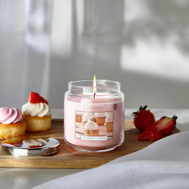 Colony Strawberry Surprise Medium Candle - CANDLES - Beattys of Loughrea