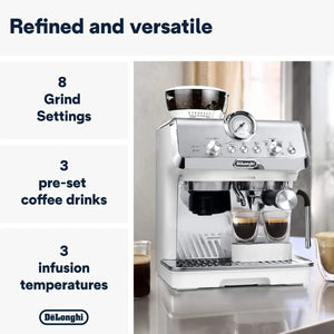 Delonghi La Specialista Arte Manual Bean to Cup Coffee Machine - White | EC9155.W - COFFEE MAKERS / ACCESSORIES - Beattys of Loughrea