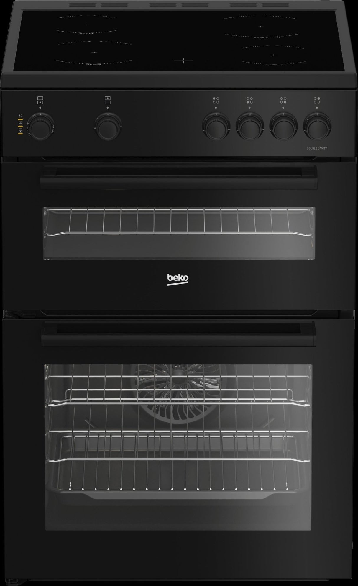 Beko 60cm Twin Cavity Electric Cooker Black | FTC6701K - ELECT COOKER FREESTANDING <65CM - Beattys of Loughrea