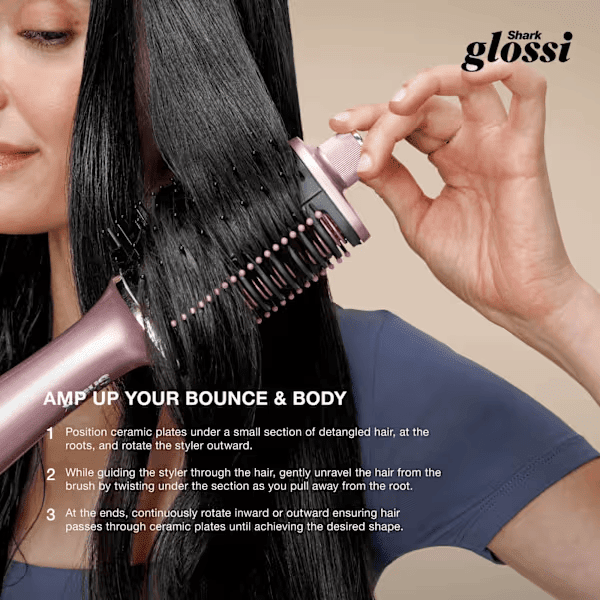 Shark Glossi 2 - in - 1 Hot Tool and Air Glosser - Lychee - HT302UKPK - CURLERS/CRIMPERS/STRAIGHTENERS - Beattys of Loughrea