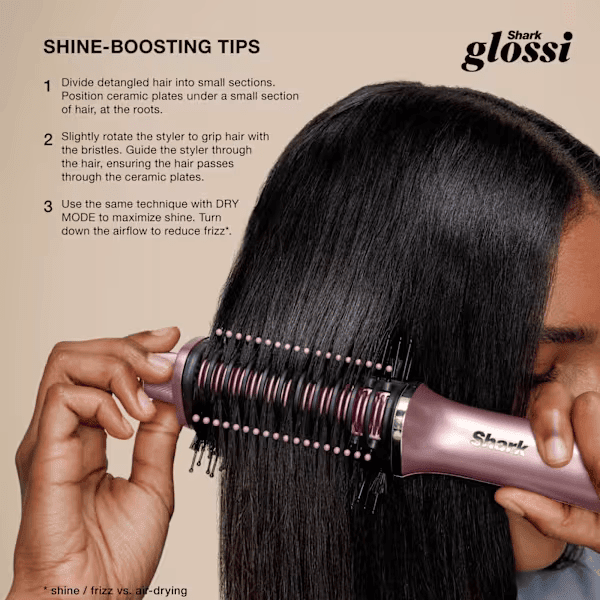 Shark Glossi 2 - in - 1 Hot Tool and Air Glosser - Lychee - HT302UKPK - CURLERS/CRIMPERS/STRAIGHTENERS - Beattys of Loughrea