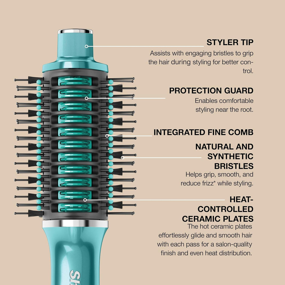 Shark HT302UKTL Juniper Teal Glossi 2-in-1 Hot Tool & Air Glosser