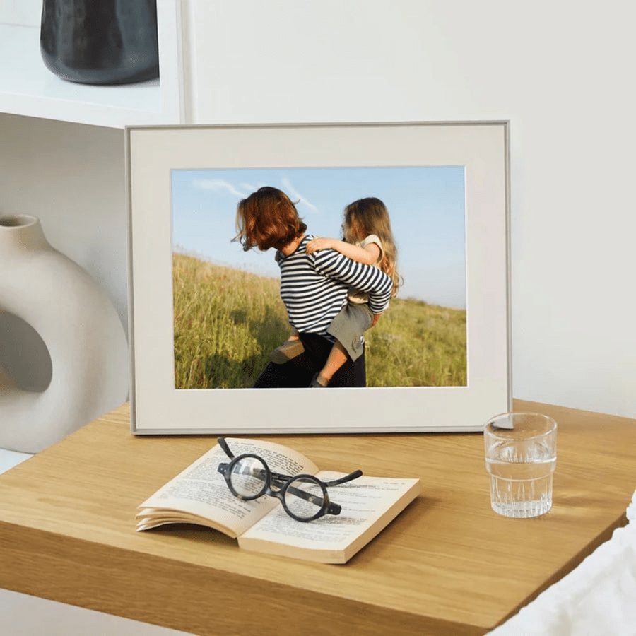 Aura Walden 15" Digital Photo Frame – Clay with Paper Mat | AF115-MWHT - Beattys of Loughrea | www.beattys.ie