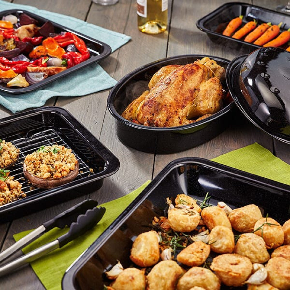 Judge Essentials Enamel 28 x 22cm Granite Roaster
