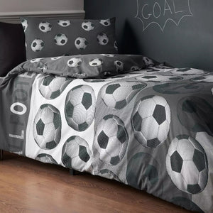 Catherine Lansfield Football Duvet Set Grey - Double - Beattys of Loughrea | www.beattys.ie
