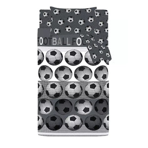 Catherine Lansfield Football Duvet Set Grey - Double - Beattys of Loughrea | www.beattys.ie