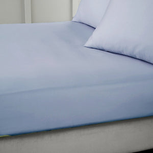 Bianca 400 Thread Count Cotton Sateen King Fitted Sheet Blue