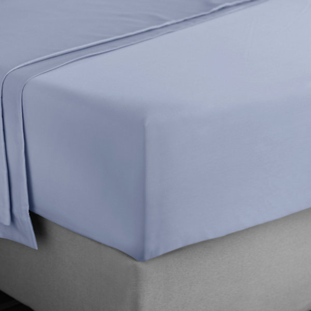Bianca 400 Thread Count Cotton Sateen King Fitted Sheet Blue