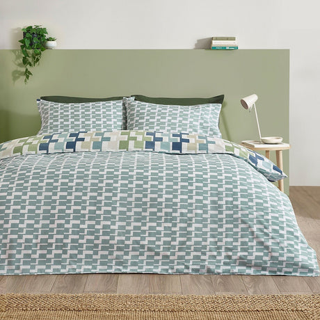 Catherine Lansfield Bryson Blue Reversible Duvet Cover Set – Kingsize - Beattys of Loughrea | www.beattys.ie