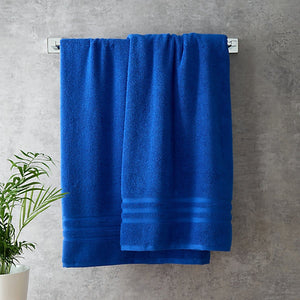 Catherine Lansfield Zero TwistZero Twist Cotton 90 x 140cm Bath Sheet Cobalt Blue - TOWELS FACECLOTHS - Beattys of Loughrea