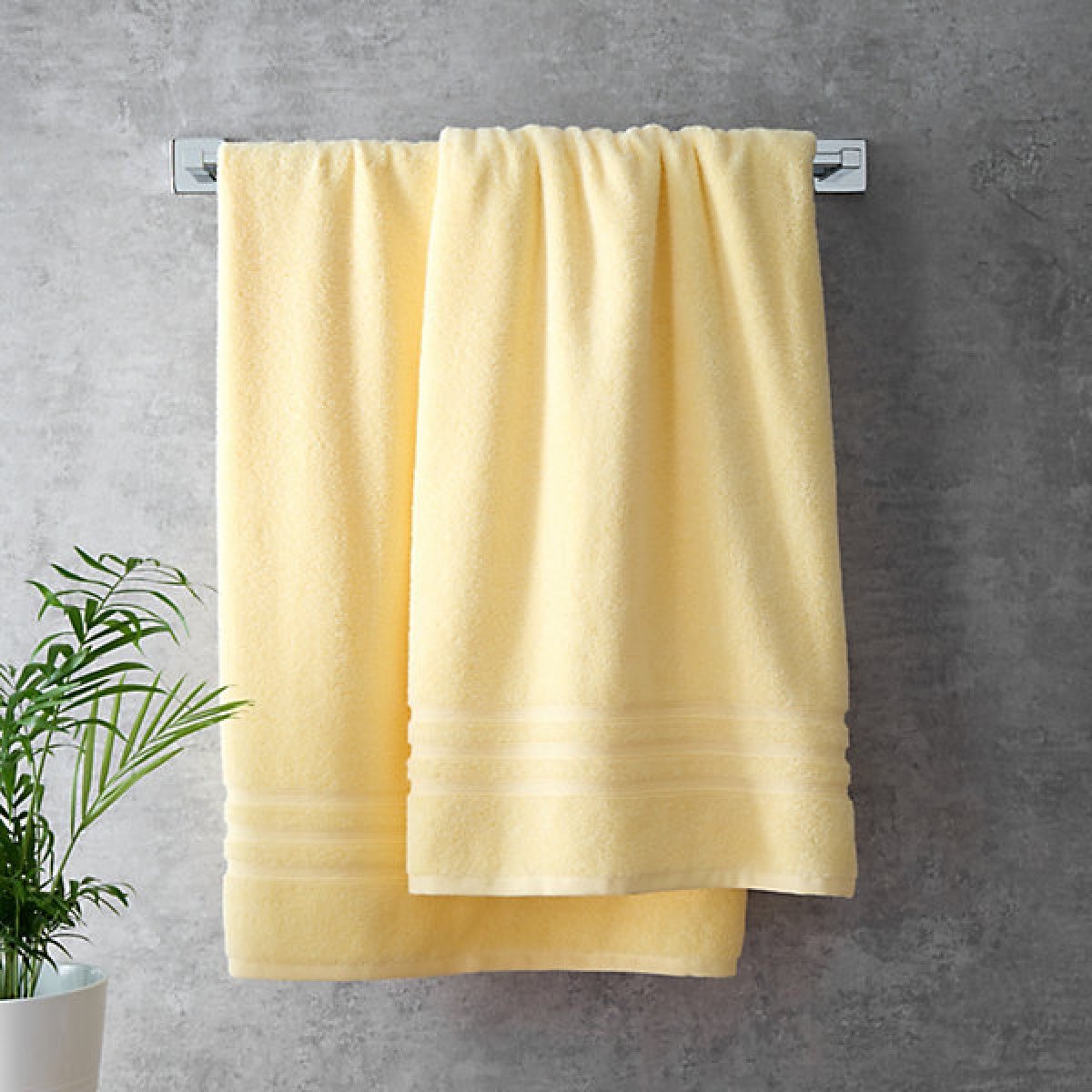Catherine Lansfield Zero TwistZero Twist Cotton 50 x 85cm Hand Towel Yellow - TOWELS FACECLOTHS - Beattys of Loughrea