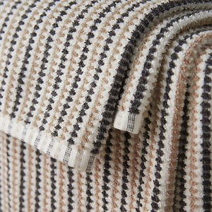 Catherine Lansfield Rice Weave Stripe Cotton 100 x 150cm Bath Sheet Grey - TOWELS FACECLOTHS - Beattys of Loughrea