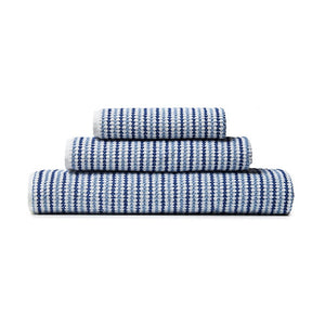 Catherine Lansfield Rice Weave Stripe Cotton 50 x 90cm Hand Towel Blue - TOWELS FACECLOTHS - Beattys of Loughrea