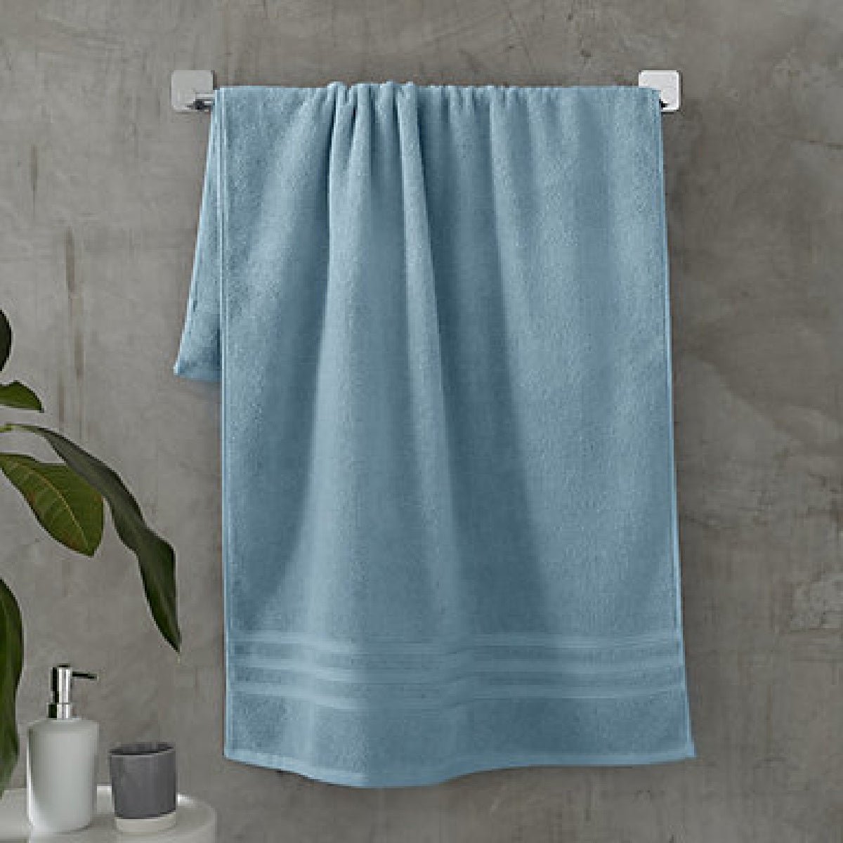 Catherine Lansfield Rice Weave Stripe Cotton 50 x 90cm Hand Towel Blue - TOWELS FACECLOTHS - Beattys of Loughrea