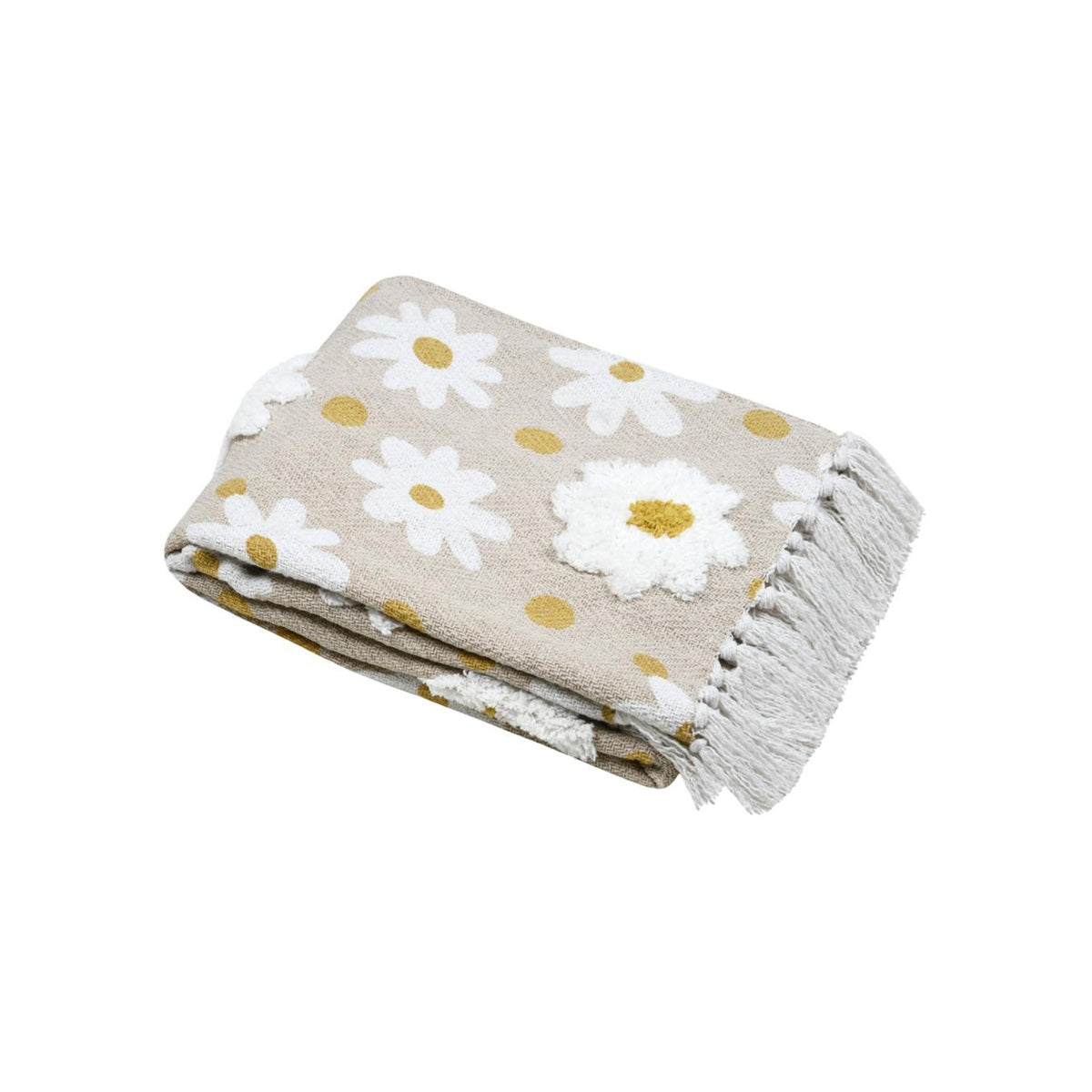 STOF Camille Throw, Natural, 125x150cm - THROWS/BLANKETS - Beattys of Loughrea