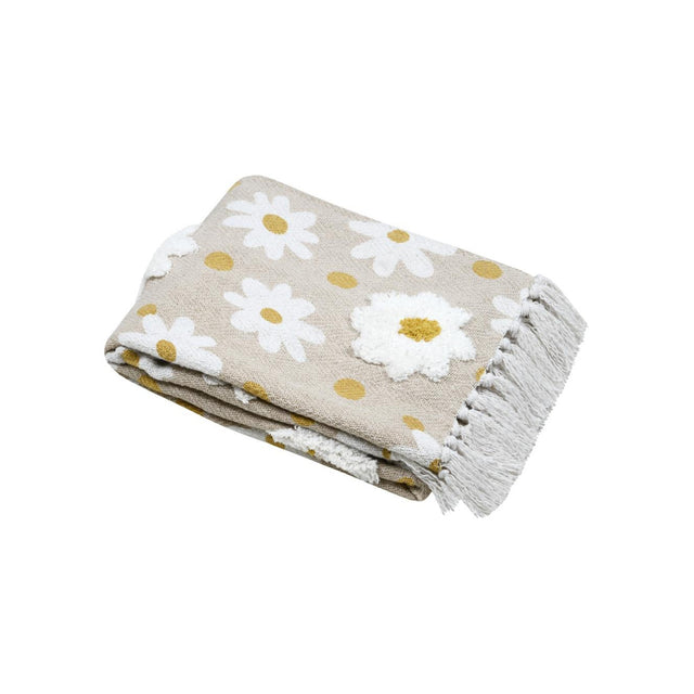 STOF Camille Throw, Natural, 125x150cm - THROWS/BLANKETS - Beattys of Loughrea