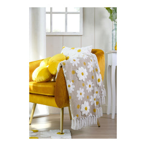 STOF Camille Throw, Natural, 125x150cm - THROWS/BLANKETS - Beattys of Loughrea