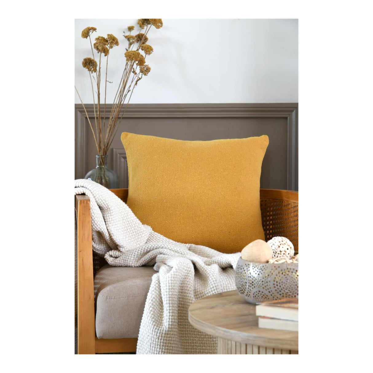 STOF Monaco Canvas Cushion, Curry, 40x40cm