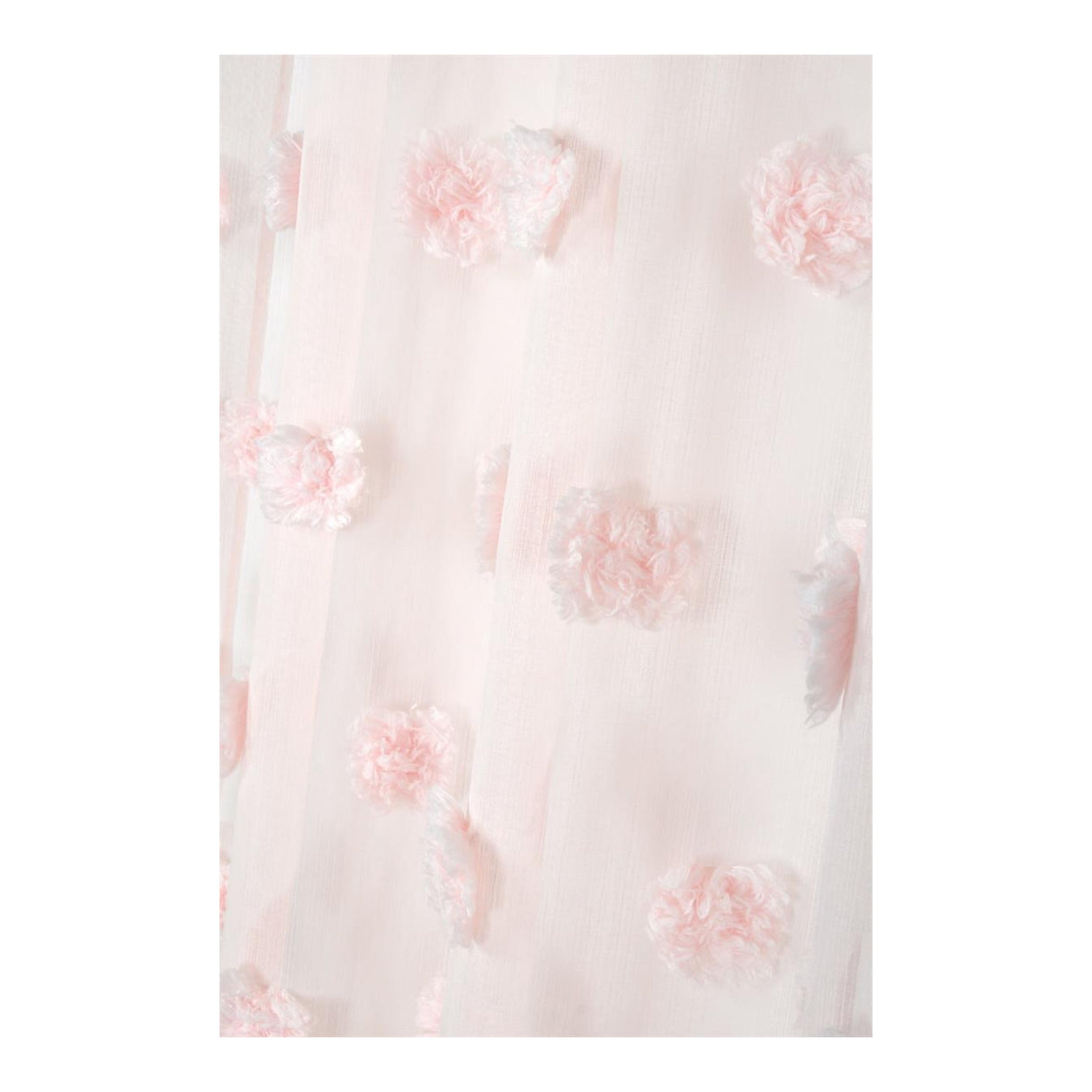 Pompinou Pompom Voile Curtain Panel, Powder Pink, 135x260cm - CURTAINS - READY MADE - Beattys of Loughrea