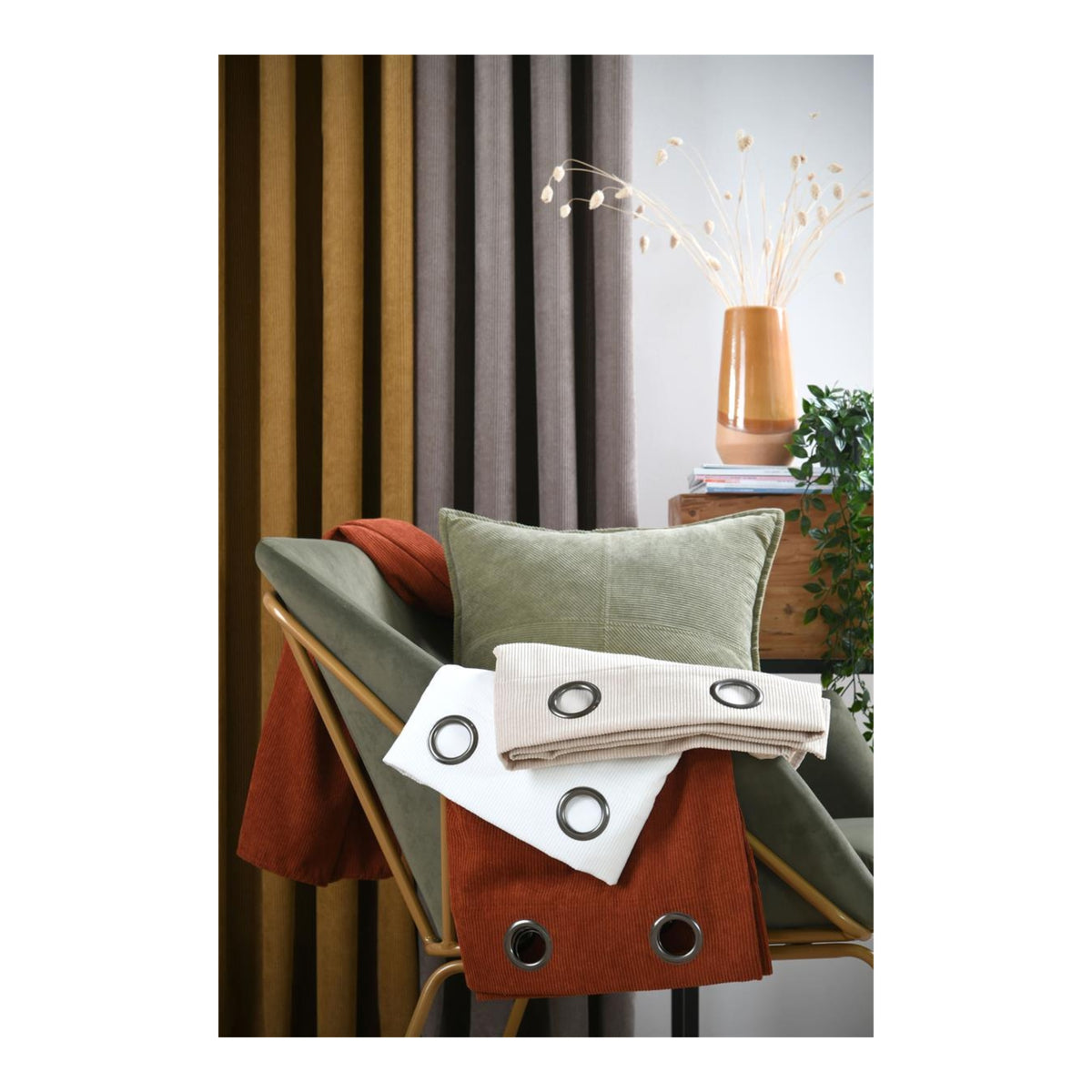 Dandy Corduroy Curtain Panel, Taupe, 140x260cm - CURTAINS - READY MADE - Beattys of Loughrea