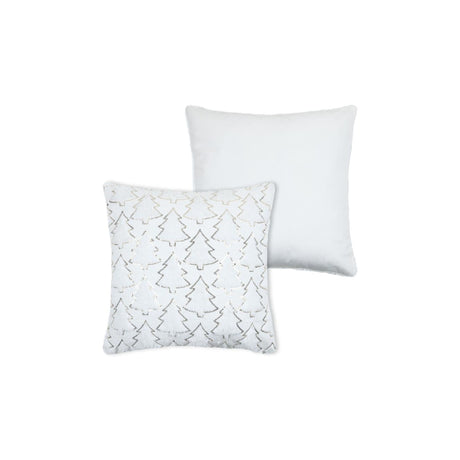 Ginger Fir Tree Cushion, White, 45x45cm - CUSHIONS/COVERS - Beattys of Loughrea