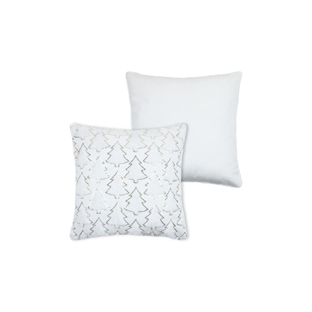 Ginger Fir Tree Cushion, White, 45x45cm - CUSHIONS/COVERS - Beattys of Loughrea