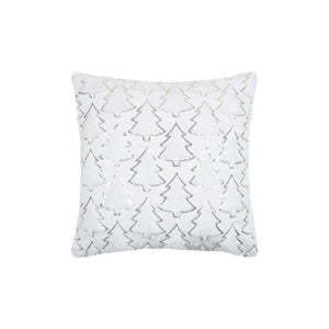 Ginger Fir Tree Cushion, White, 45x45cm - CUSHIONS/COVERS - Beattys of Loughrea