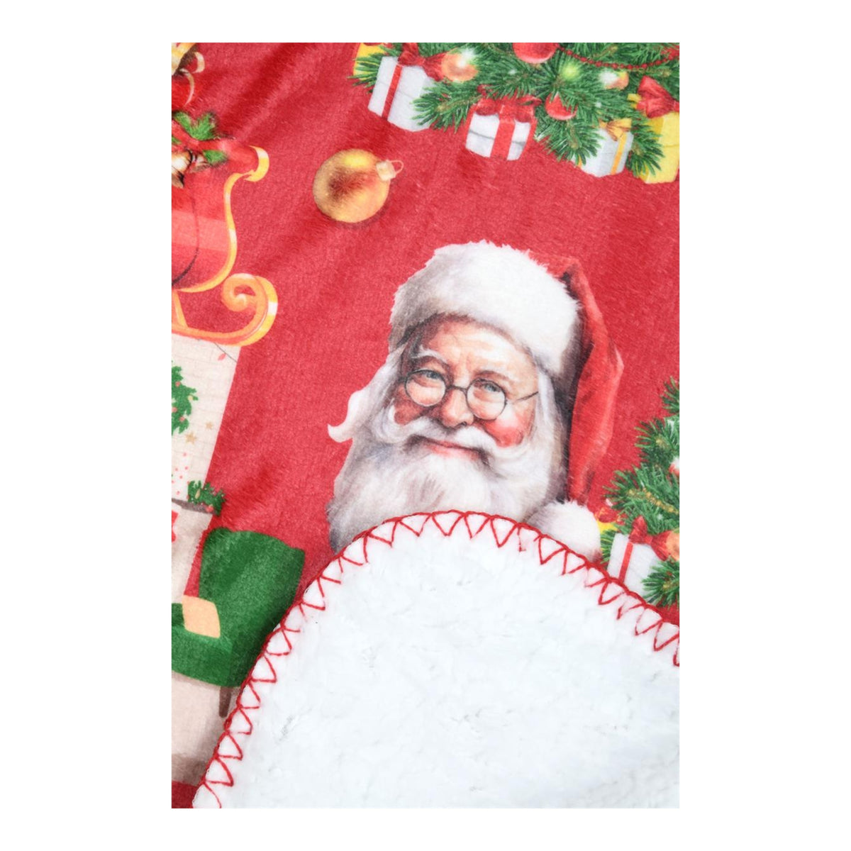 Santa Christmas Throw, Red, 130x160cm - THROWS/BLANKETS - Beattys of Loughrea
