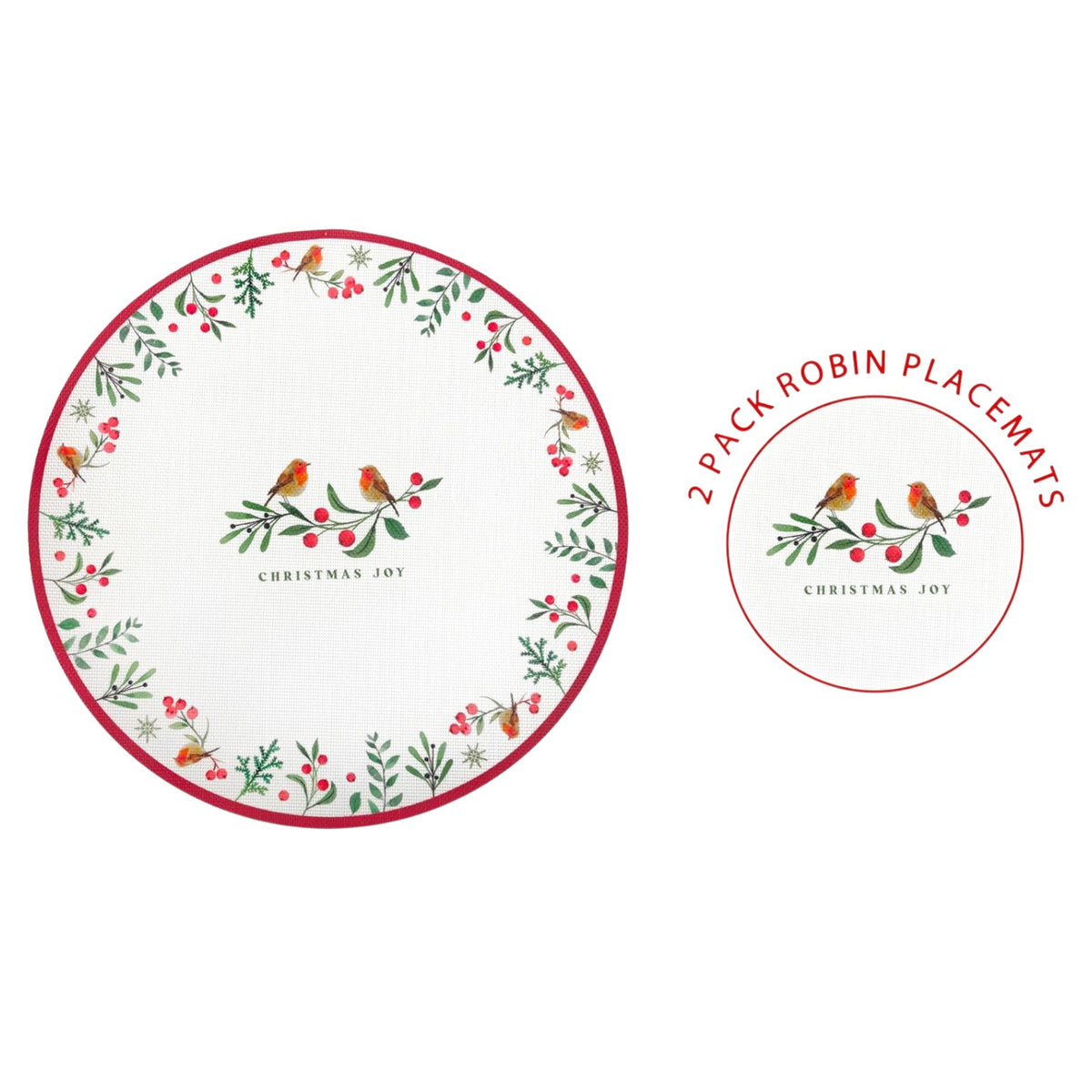 R18 PK2 ROBIN PRINTED PLACEMATS XM1314