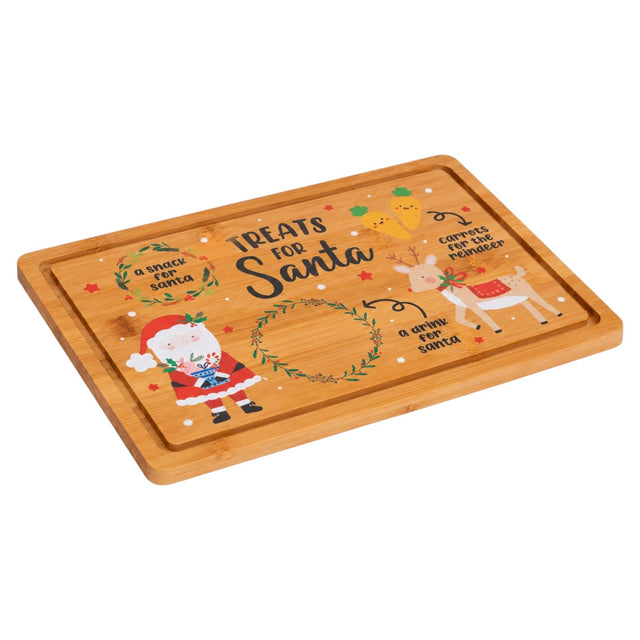 Treats For Santa Christmas Eve Wooden Board, 30 x 20cm - GENERAL LOOSE WARE - Beattys of Loughrea