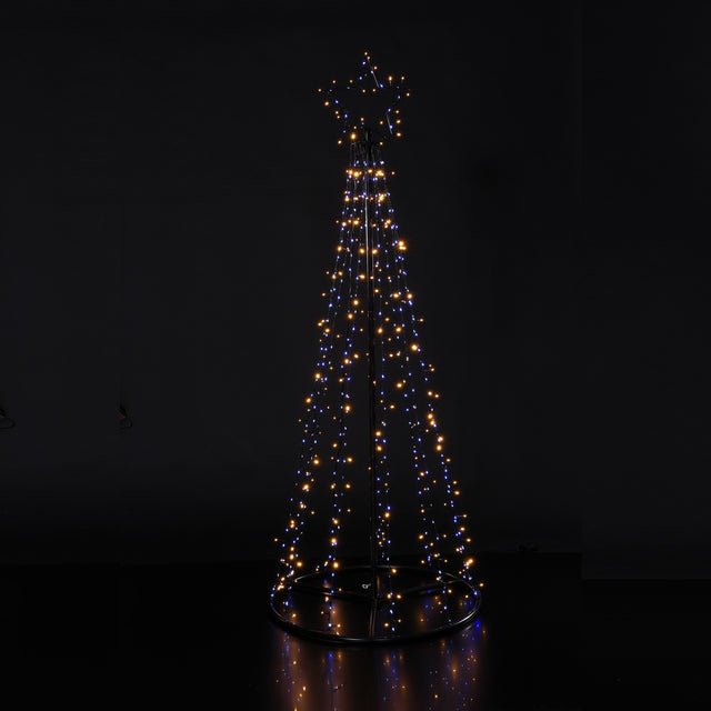 Noma Paris by Night 1.6m Cone Tree with Star - XMAS LIGHTED OUTDOOR DECOS - Beattys of Loughrea