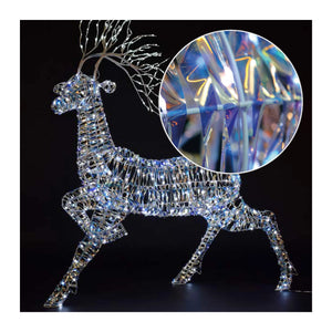 Noma 1.4m Iridescent Woburn Leaping Stag - XMAS LIGHTED OUTDOOR DECOS - Beattys of Loughrea