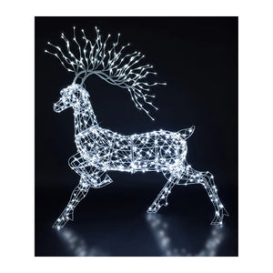 Noma 1.4m White Flexi Wire Woburn Stag - XMAS LIGHTED OUTDOOR DECOS - Beattys of Loughrea