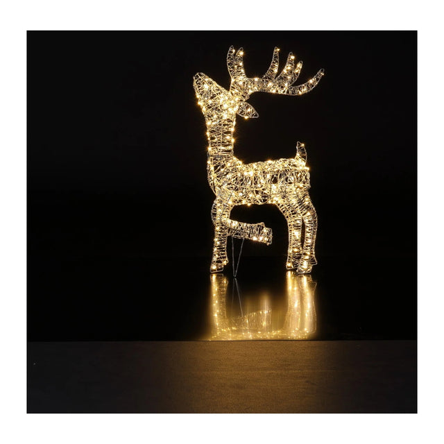 Noma 60cm Twisted Silver Standing Stag - XMAS LIGHTED OUTDOOR DECOS - Beattys of Loughrea