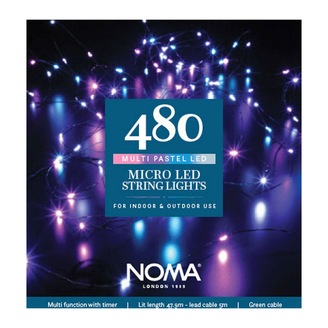 Noma 480 Pastel Multifunction String Lights, Green Cable - XMAS LIGHTS LED - Beattys of Loughrea