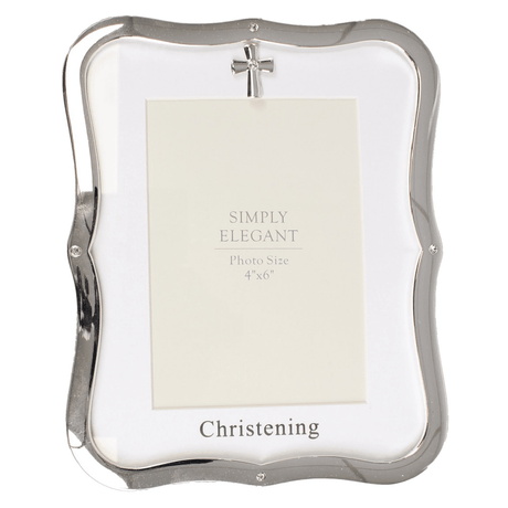 Christening Photo Frame Silver Finish 4x6 - PHOTO FRAMES - PLATED, GILT, STONE - Beattys of Loughrea