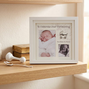 Christening Photo Frame White Finish