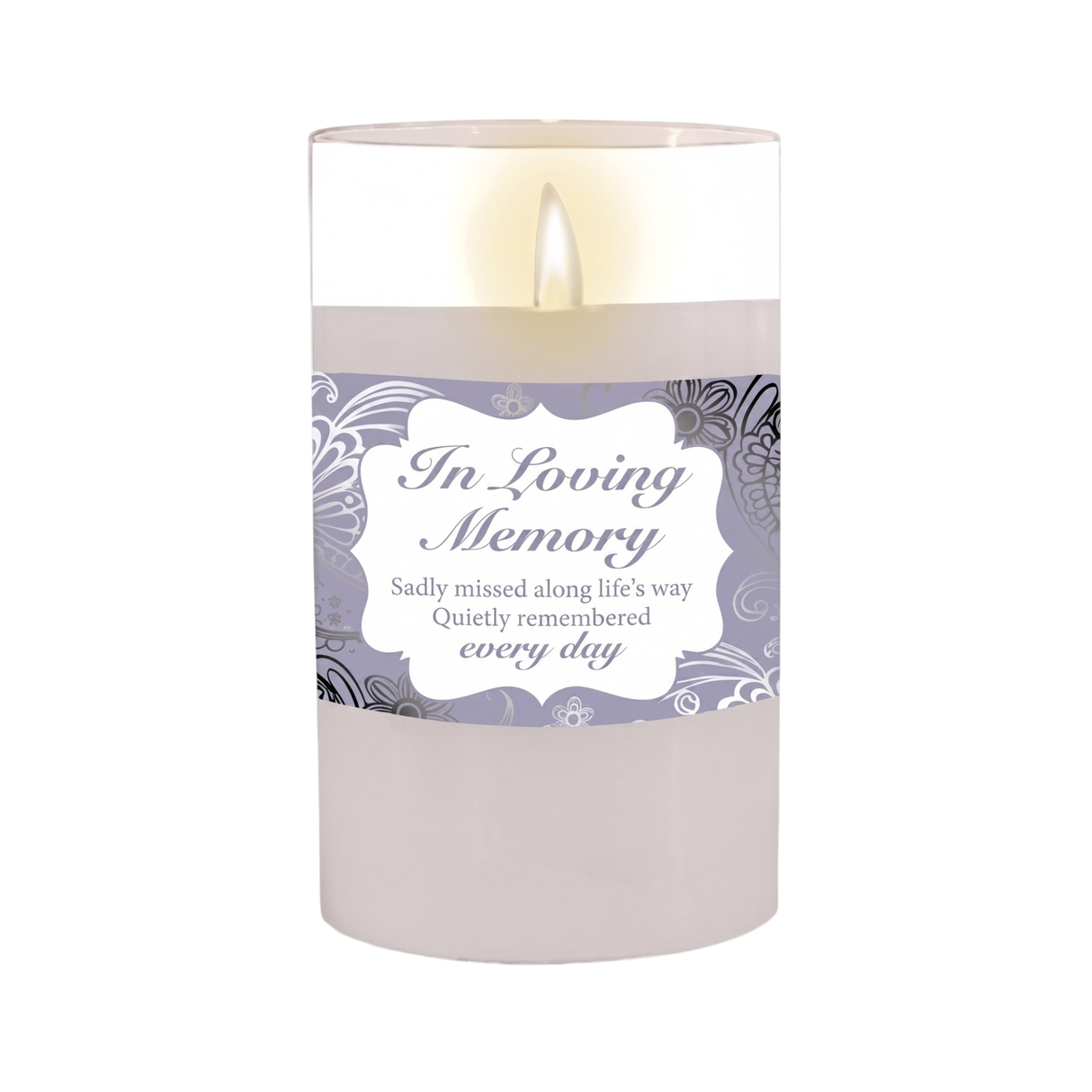 LED Candle In Loving Memory Glass Jar With Timer