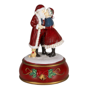 Decoris Spieluhr küssendes Ehepaar Weihnachtsmann & Weihnachtsfrau