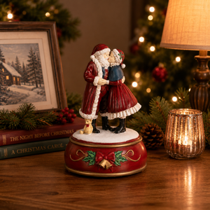 Decoris Spieluhr küssendes Ehepaar Weihnachtsmann & Weihnachtsfrau