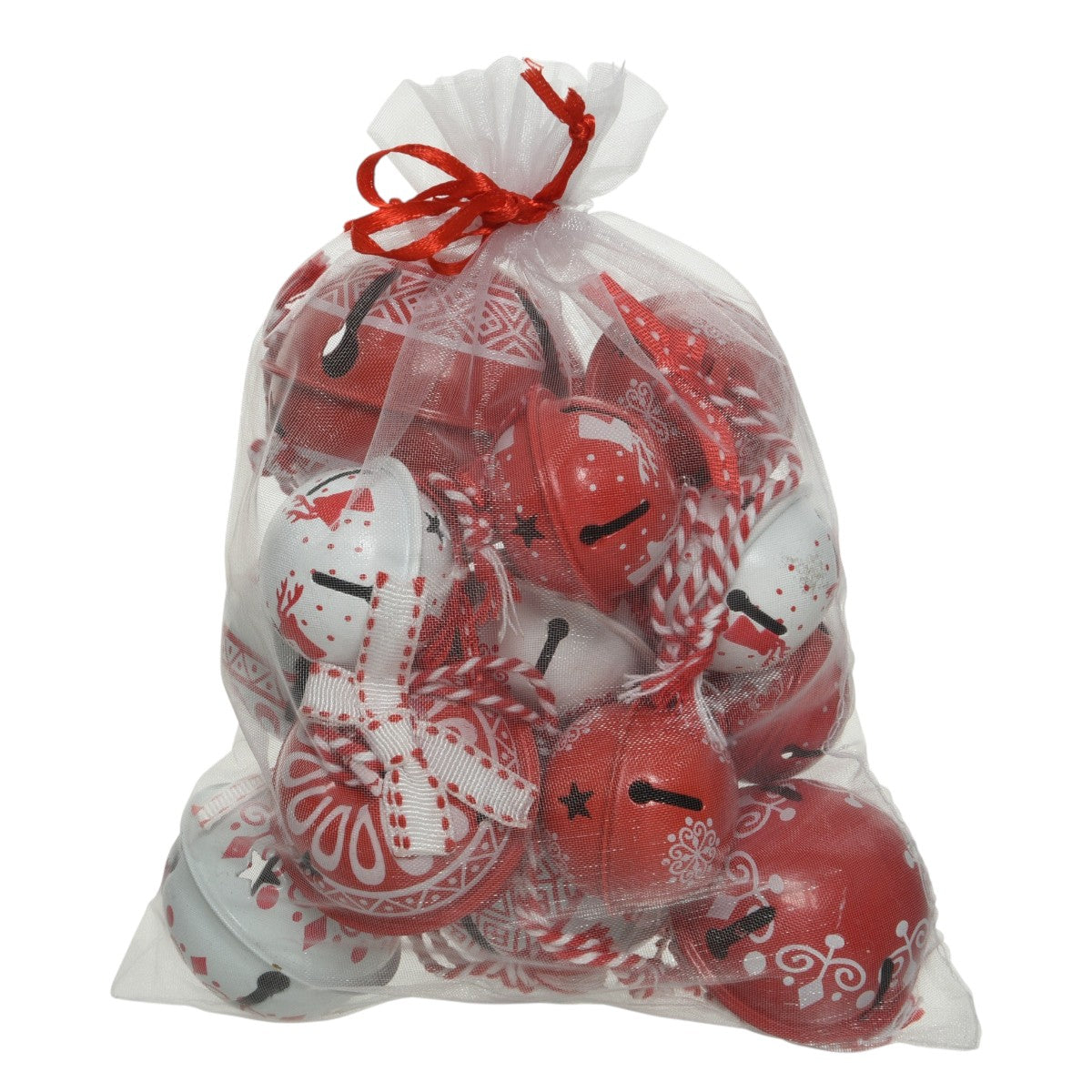 Set Of 14 Mixed Iron Christmas Bell Decorations