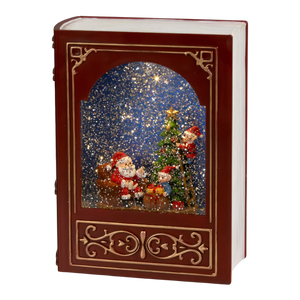LED Water Spinner Christmas Book Decoration With Music 23.5cm