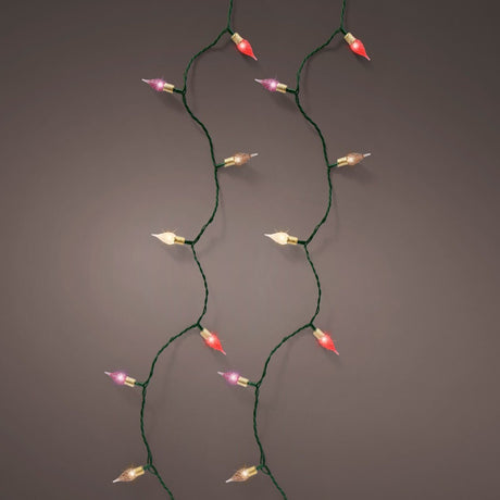 120 LED Vintage Style Twinkle String Lights Multi Colour 12m - XMAS LIGHTS LED - Beattys of Loughrea