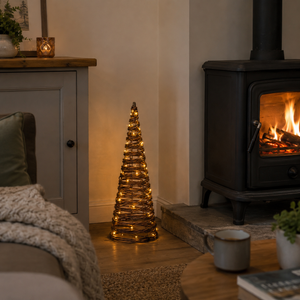 LED Wicker Cone Tree Light Classic Warm 60cm
