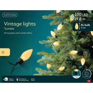 100 LED XL Vintage Glühbirnen-Lichterkette warmweiß 19.8m