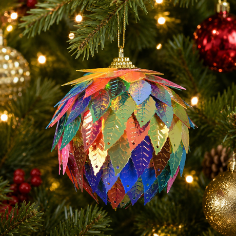 Foam Leaves Bauble Multi 8cm - XMAS BAUBLES - Beattys of Loughrea