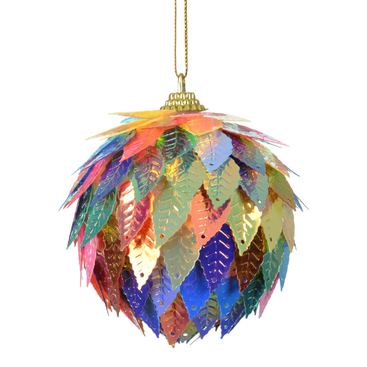 Foam Leaves Bauble Multi 8cm