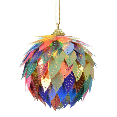 Foam Leaves Bauble Multi 8cm - XMAS BAUBLES - Beattys of Loughrea